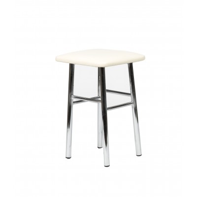 Табурет ВВР Классик ваниль/хром, экокожа